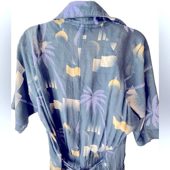 Paradised blue Apres beach jumpsuit zipper front size XS excellent condition - Picture 7 of 8